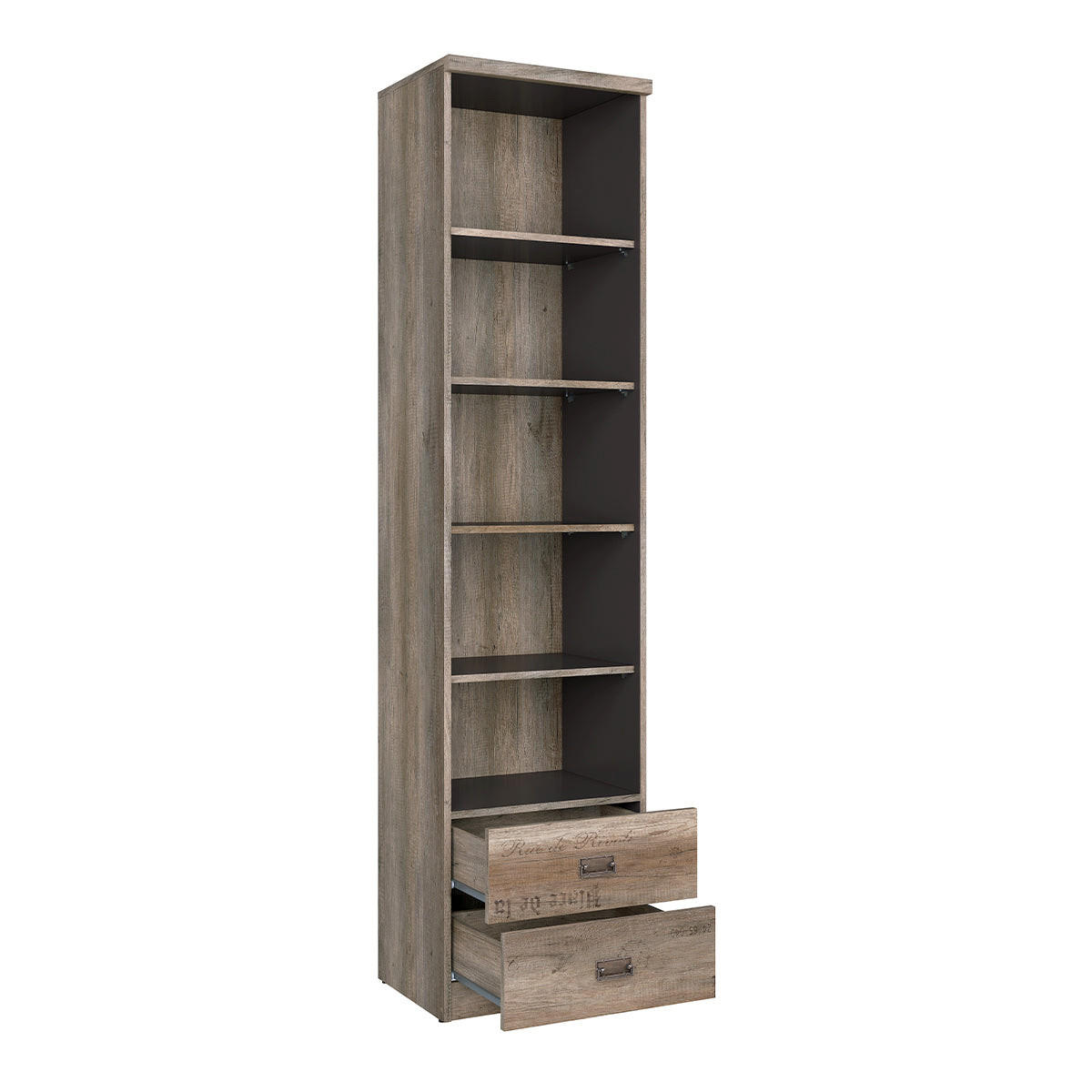 BÜCHERREGAL Abel Holz und Grau - Grau, Holzwerkstoff (50/205/40cm) - Petits-meubles