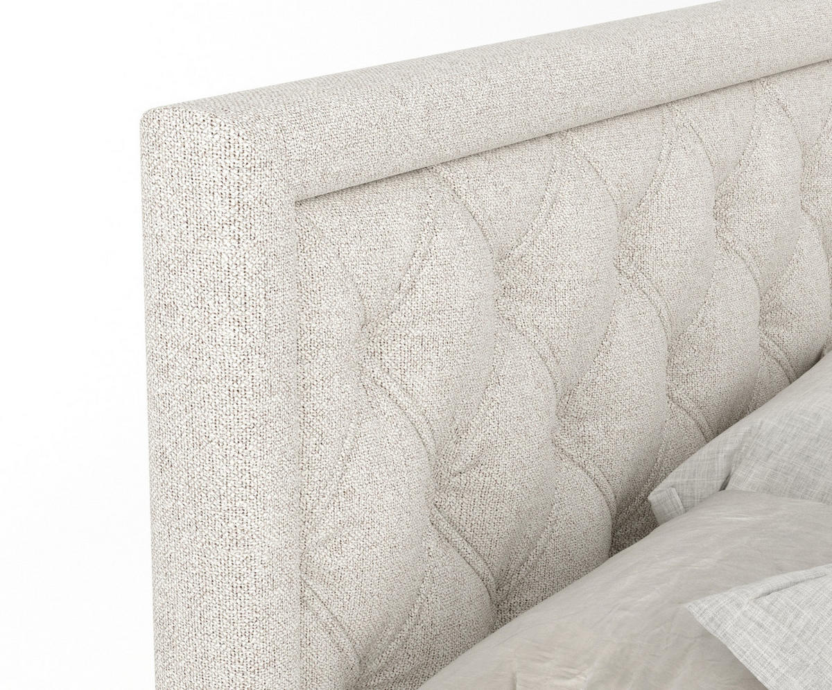 BOXSPRINGBETT Aurelia Beige 200/200 cm - Beige/Schwarz, Holz/Holzwerkstoff (200/200cm) - Maison de Reve