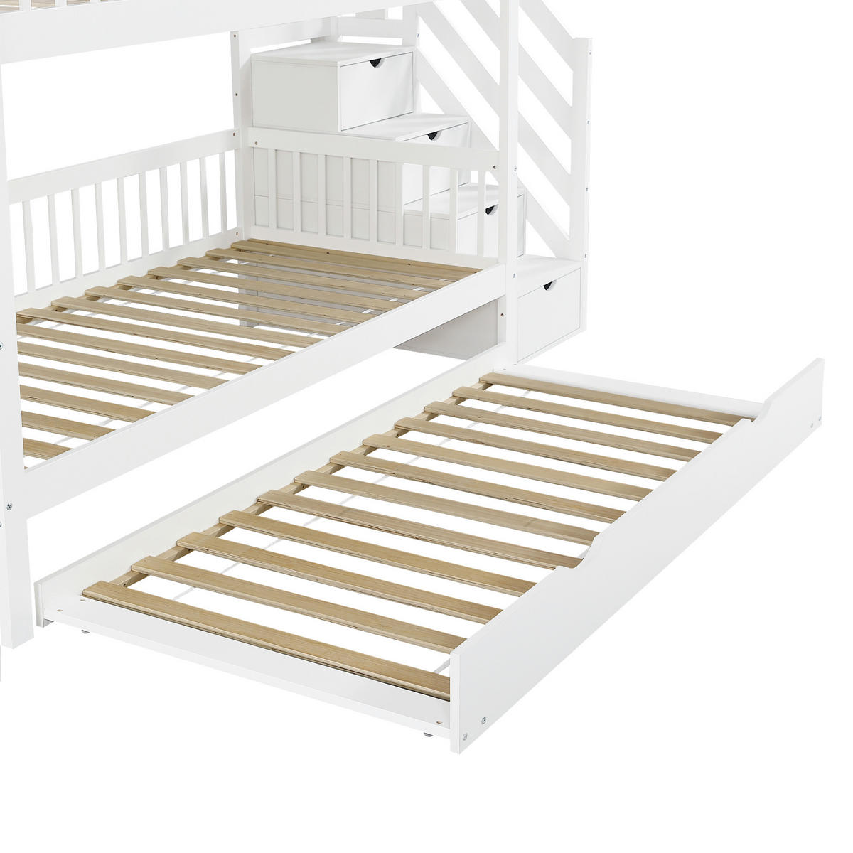 ETAGENBETT 90/200 cm + 90/190 cm Weiß - Weiß, Holz/Holzwerkstoff - Raumix