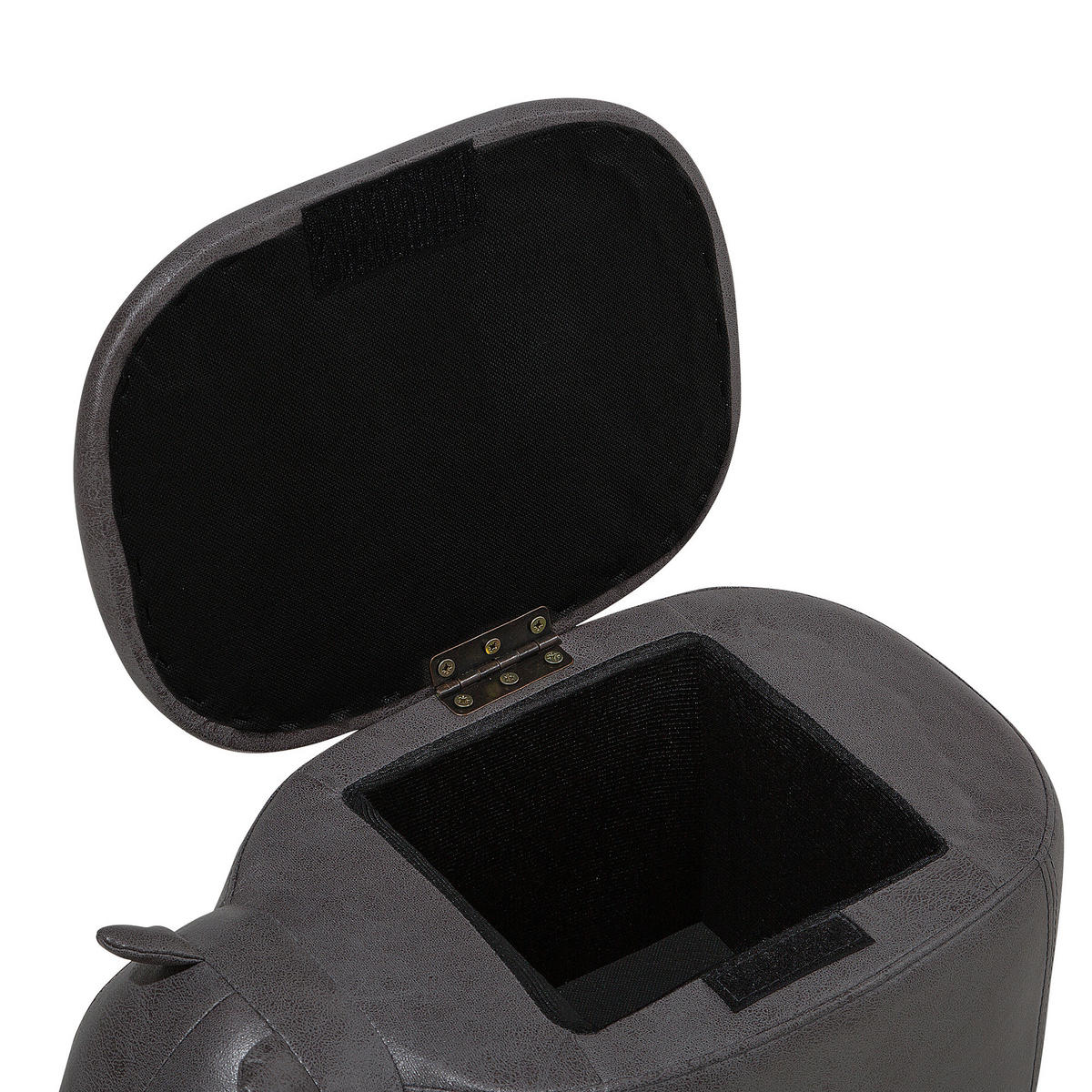 TIERHOCKER Rhino 32/60/35 cm - Grau, Kunststoff/Textil (60/35/32cm) - Beliani