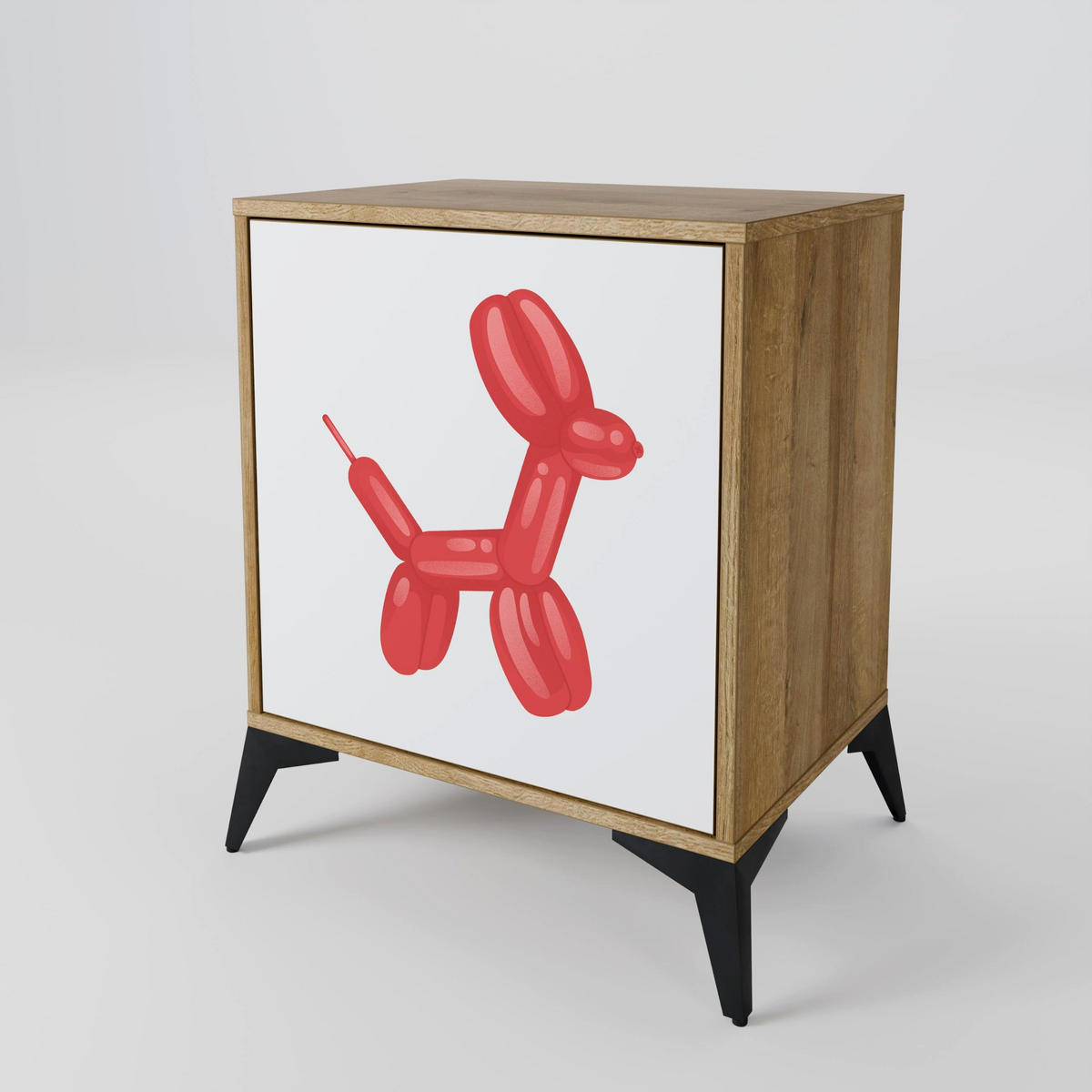 SIDEBOARD CHILDHOOD MEMORY, Eichefarben, 57,5x42x77,5 cm, Schräge Buchenholzfüße - Eichefarben/Buchefarben, Holzwerkstoff/Buchenholz (57.5/77.5/42cm) - SpaceRebels