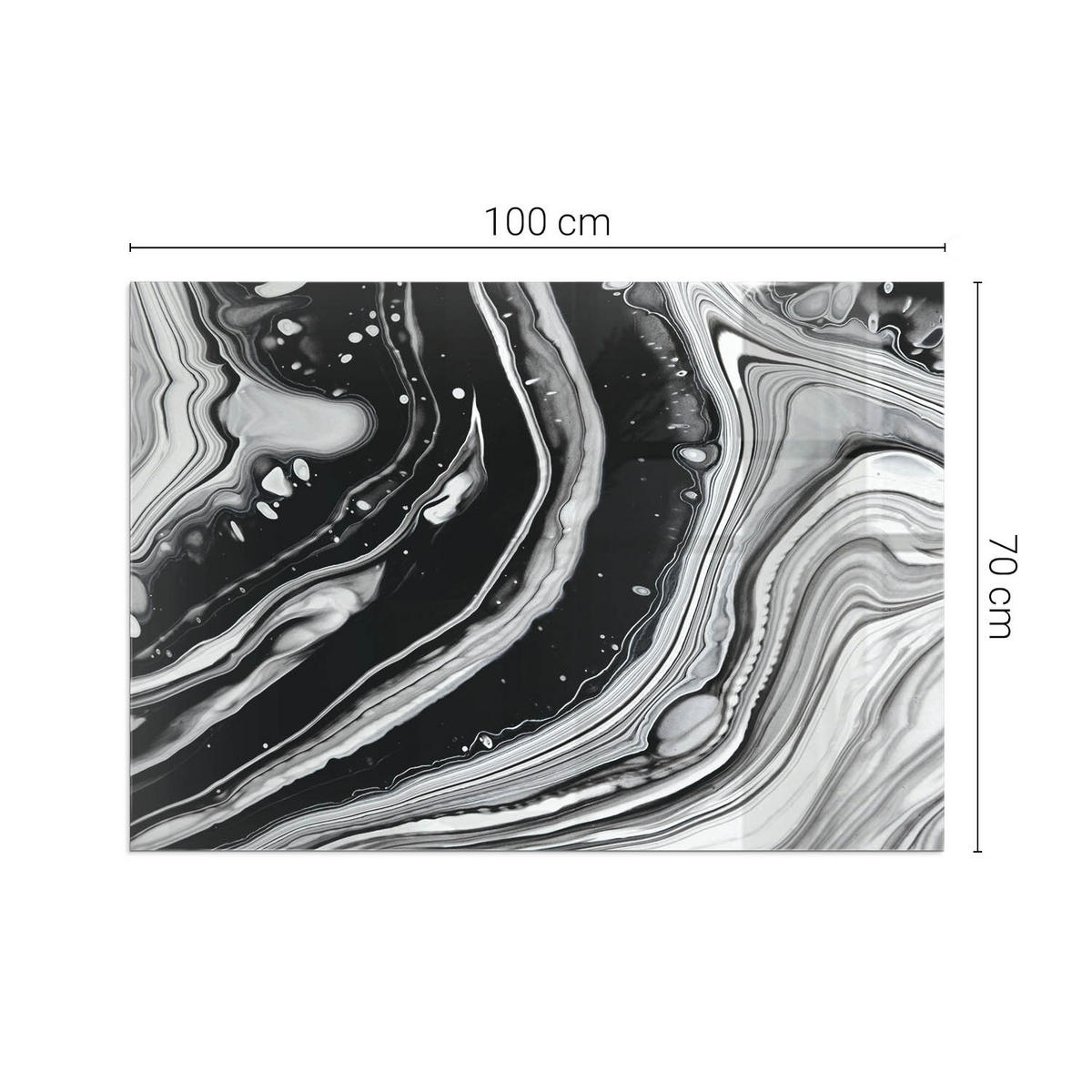 GLASPLATTE für Kamin 100x70 cm Schwarz Weiß - Multicolor, Glas (100/70/0.4cm) - ArtPrintCave