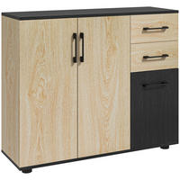 SIDEBOARD Natur/Schwarz, 90/30/75,5 cm - Naturfarben, Holz (90/75.5/30cm) - PANGIVO