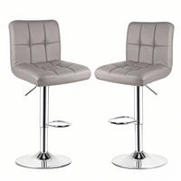 BARHOCKER Grau hoch ohne Armlehnen 2er Set - Grau, Metall (45/46/55cm) - Rattrix