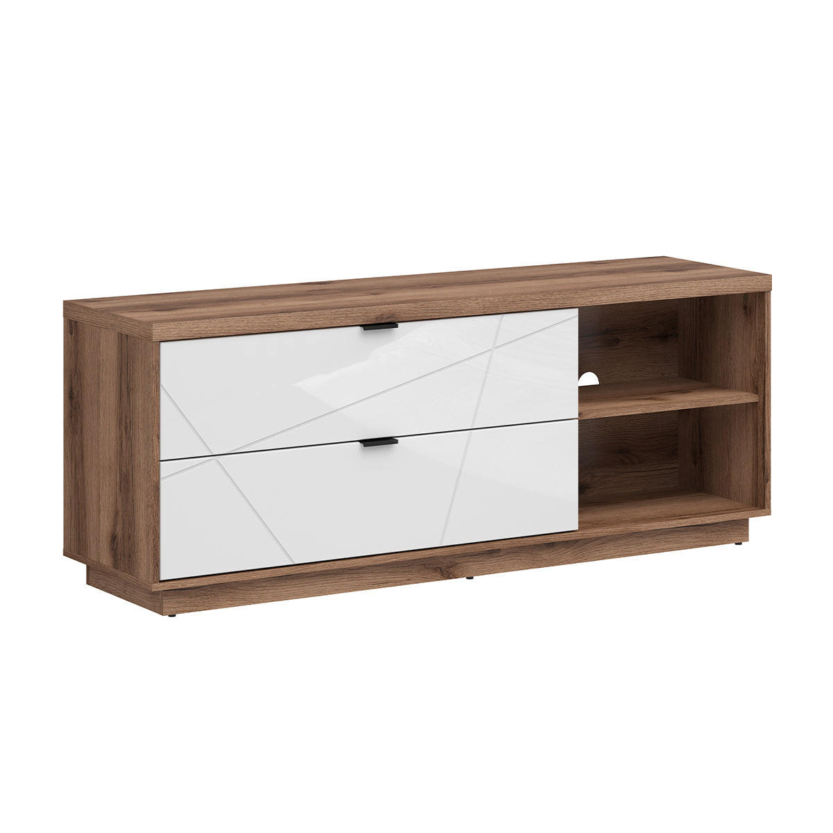 TV STOLÍK Sven Biela a drevo - biela, kompozitné drevo (156/61/43cm) - Petits-meubles
