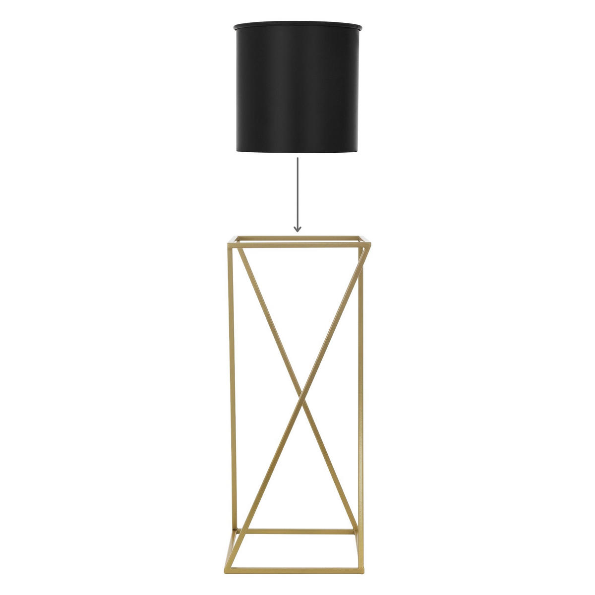 BLUMENSTÄNDER 2er Set - Goldfarben, Metall (24/24/70.5cm) - ML-DESIGN