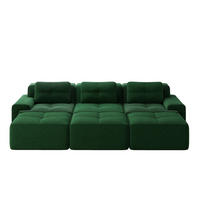 MODULARES Ecksofa mit Schlaffunktion aus Cord Grün 293x177x69 cm - Grün, Textil (177/69/293cm) - IVMEU