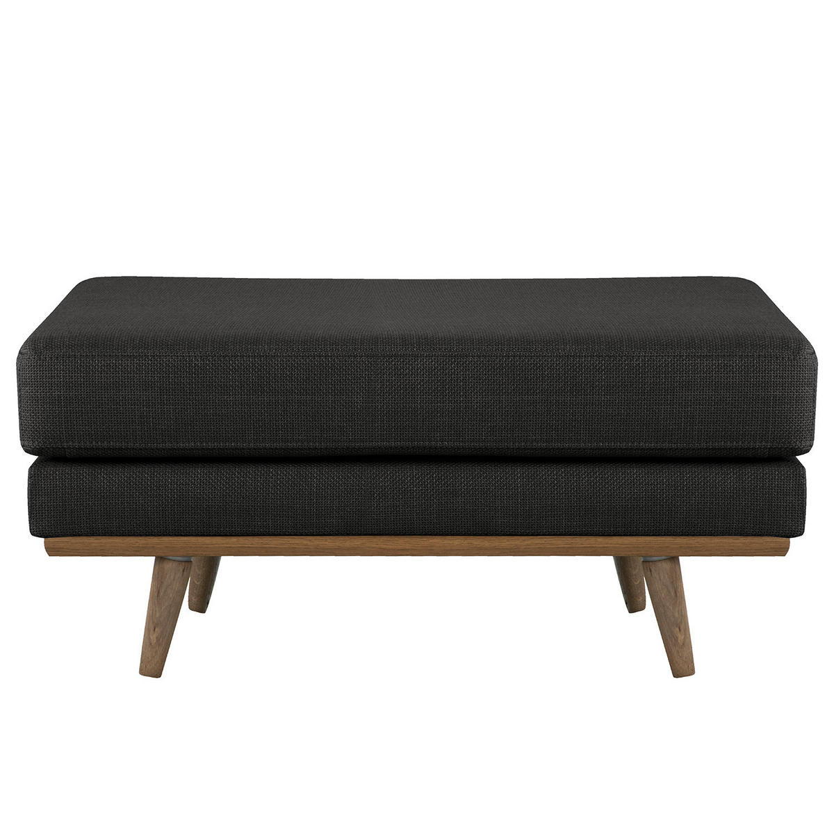 POLSTERHOCKER - Eichefarben/Schwarz, Eichenholz/Textil (85/43/60cm) - home24