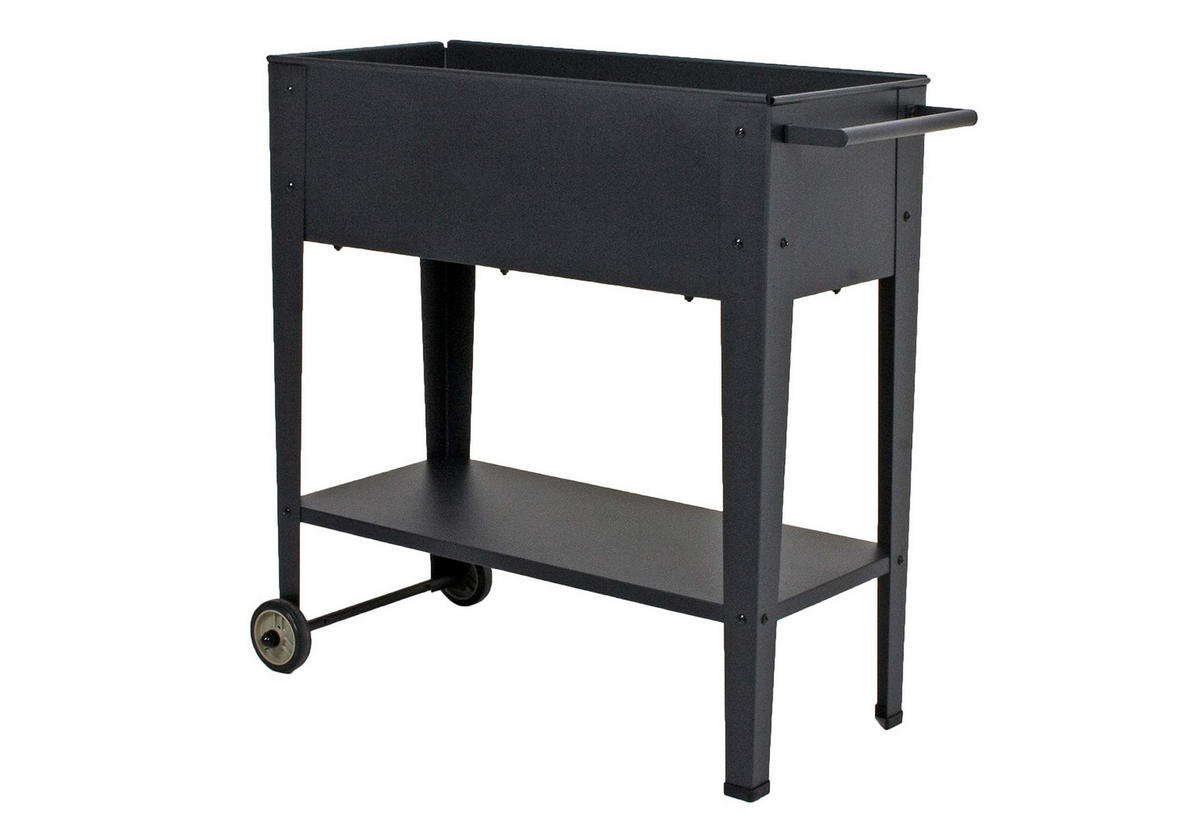 HOCHBEET Metz mobil Anthrazit Stahl Metall-Hochbeet für Garten - Anthrazit, Metall (34/80/82cm) - DELUKE