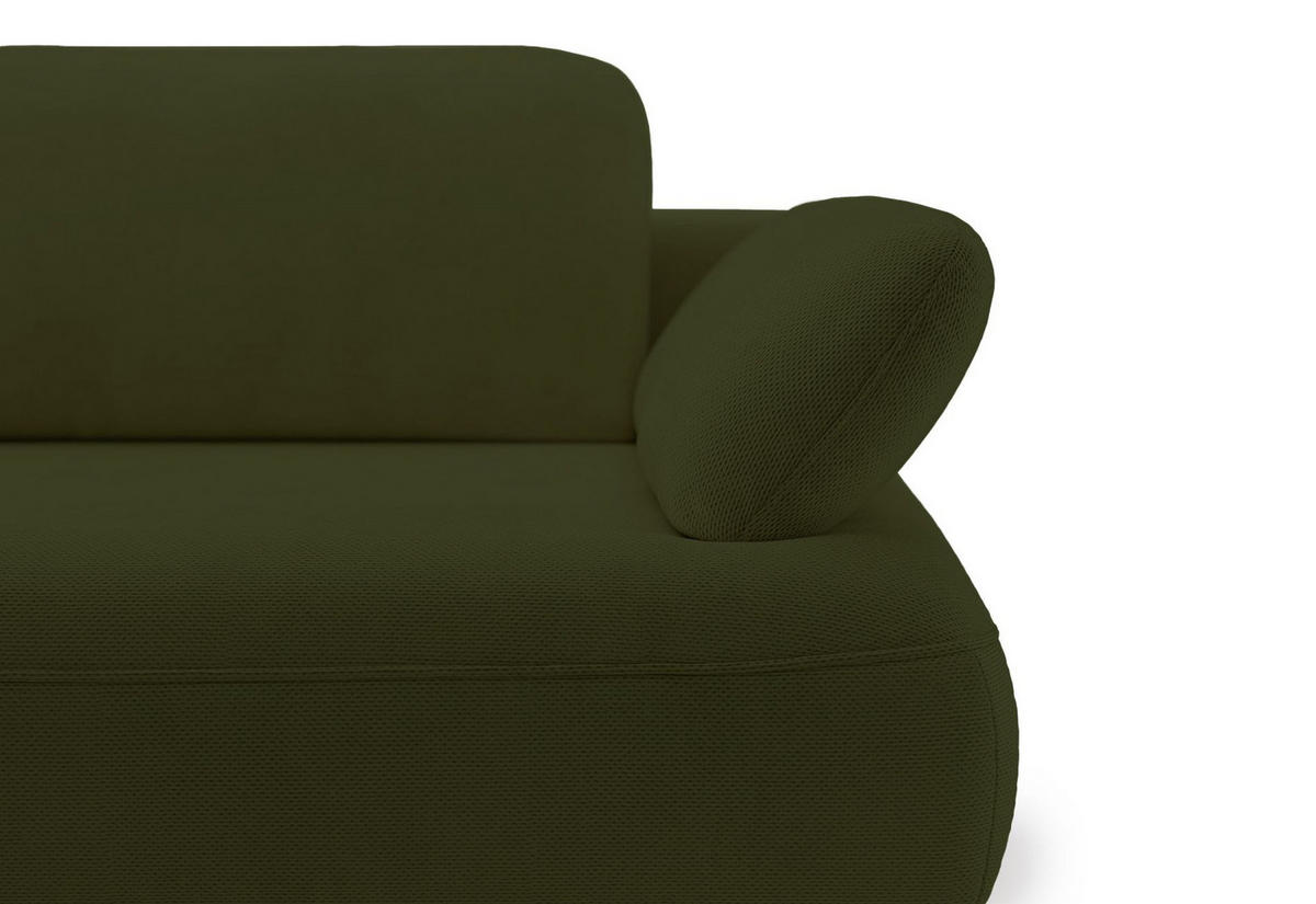 ECKSOFA Avolla Olivgrün links - Schwarz/Olivgrün, Textil/Metall (284/186cm) - Selsey