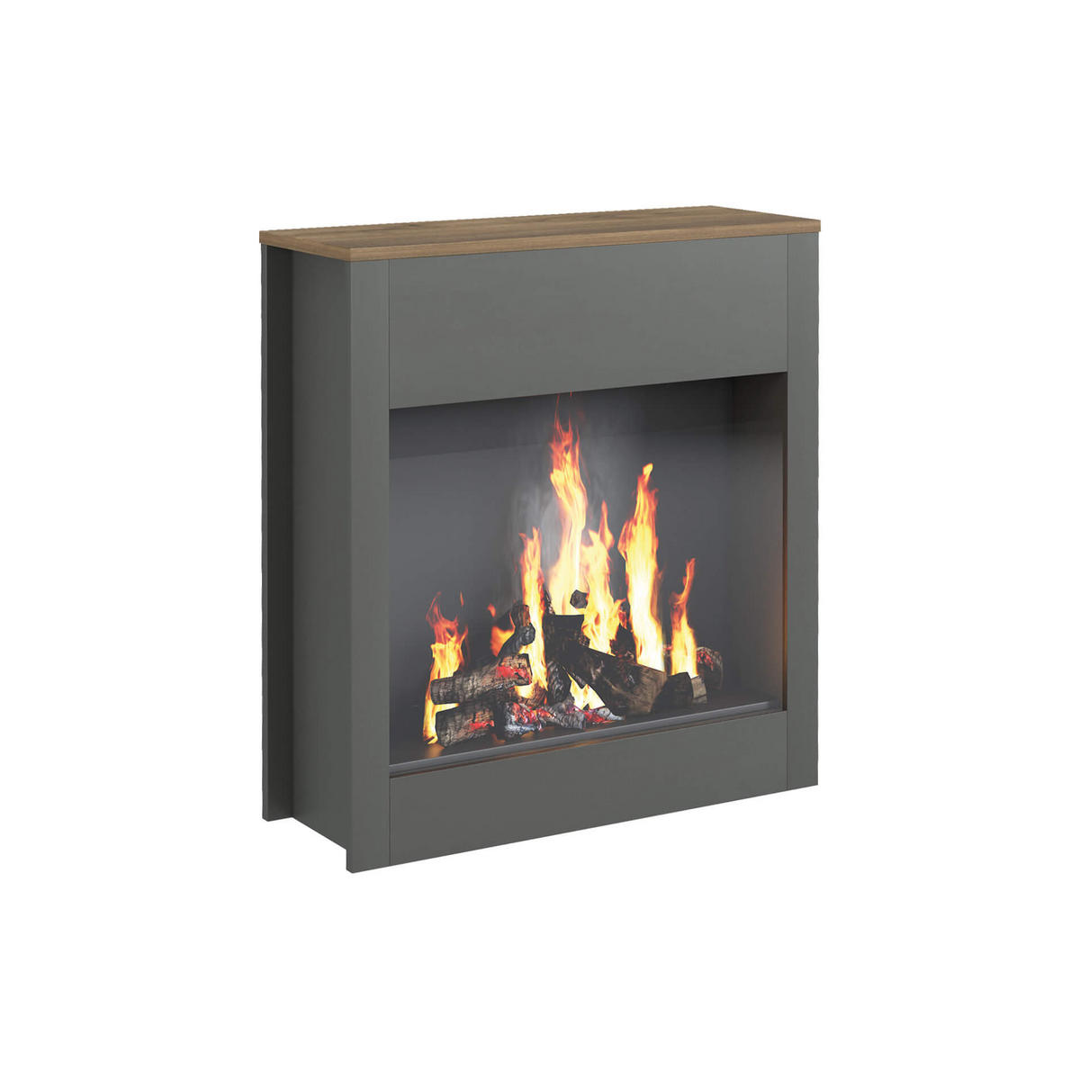 ELEKTROKAMIN Dunkelgrau 27/75/83 cm - Grau, Holzwerkstoff (75/83/27cm) - Mobili Rebecca
