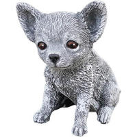 STEINFIGUR Chihuahua Hund, Frostfest, Steinguss - Grau, Stein (12/16/14cm) - stoneandstyle