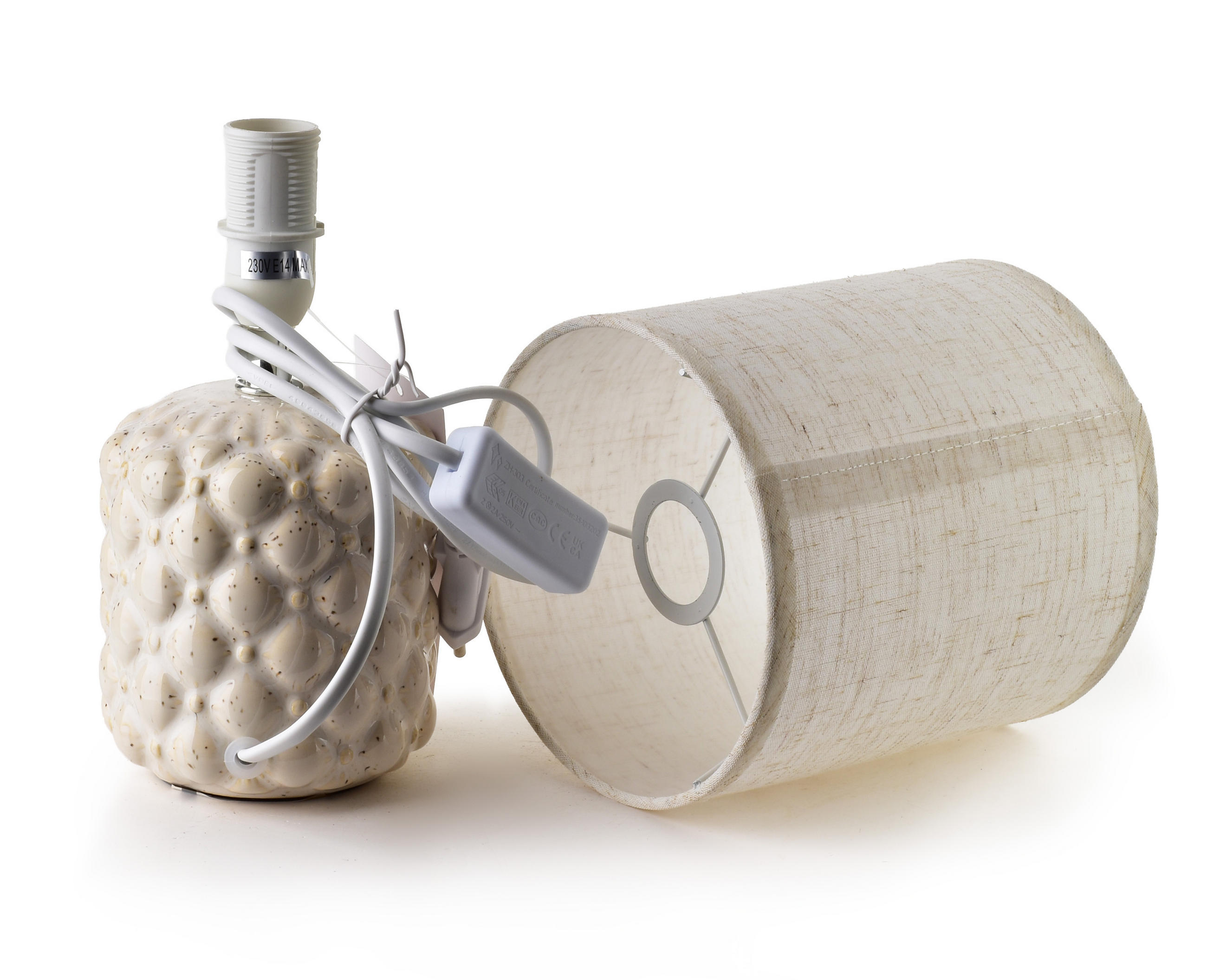 TISCHLAMPE Leti Beige 10/14/28.5 cm Keramik - Beige, Keramik (10/14/28.5cm) - Mondex