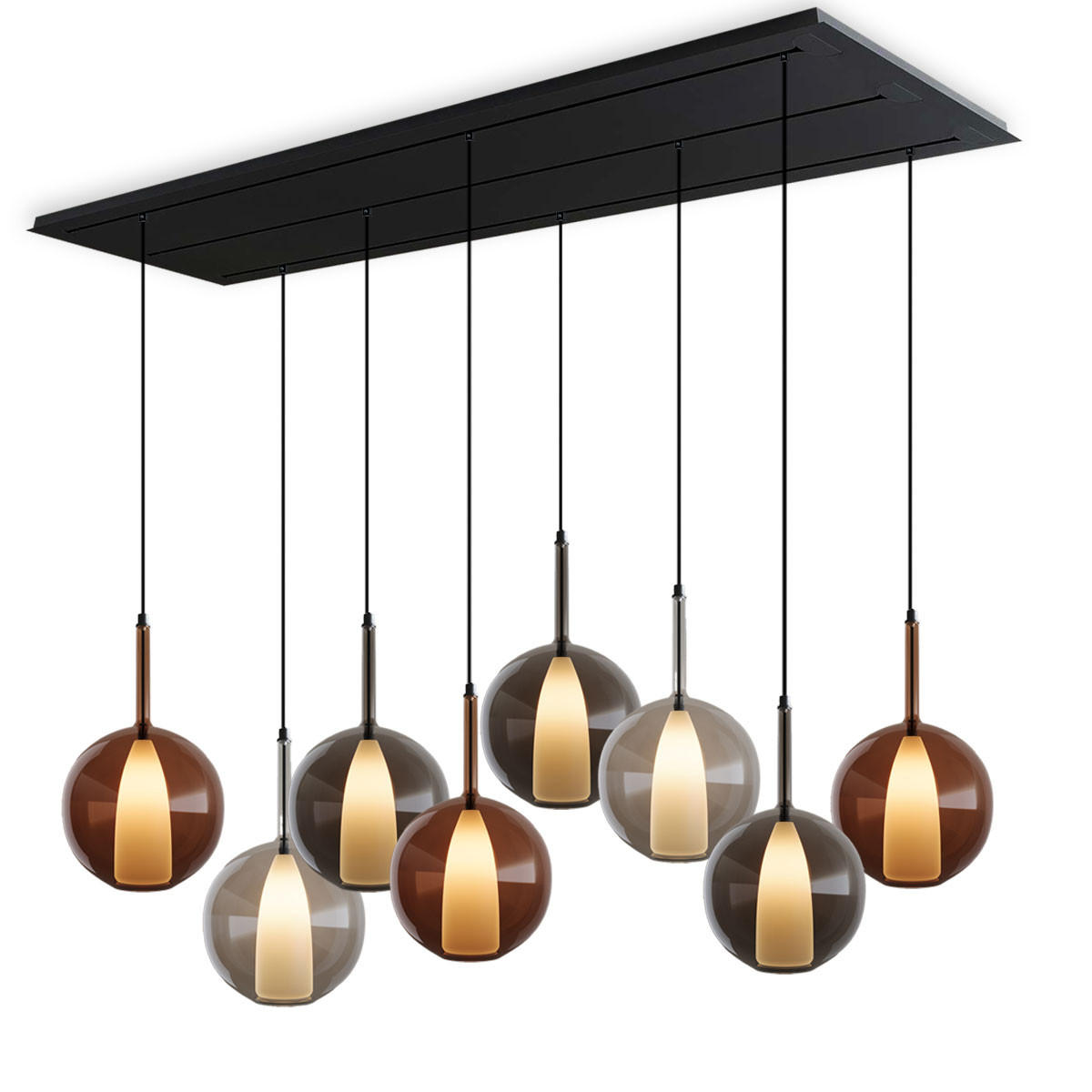 HÄNGELEUCHTE Belluna Mehrfarbig Ø 24cm - Multicolor, Glas (24/24/45cm) - s.luce