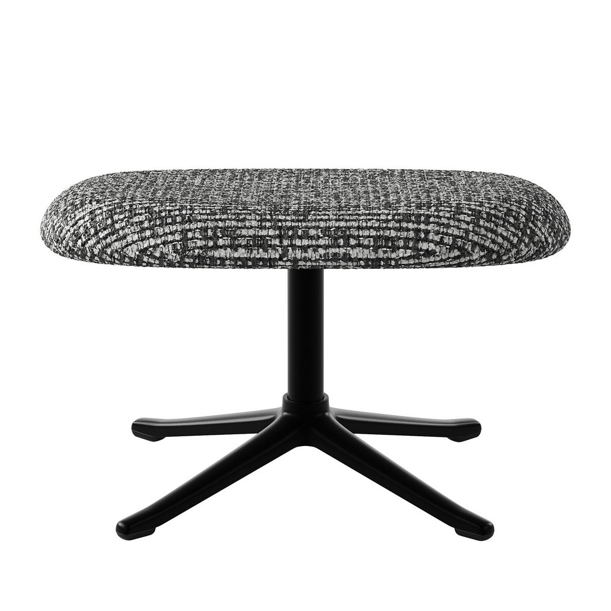 POLSTERHOCKER - Schwarz/Grau, Textil/Metall (53/37/46cm) - home24