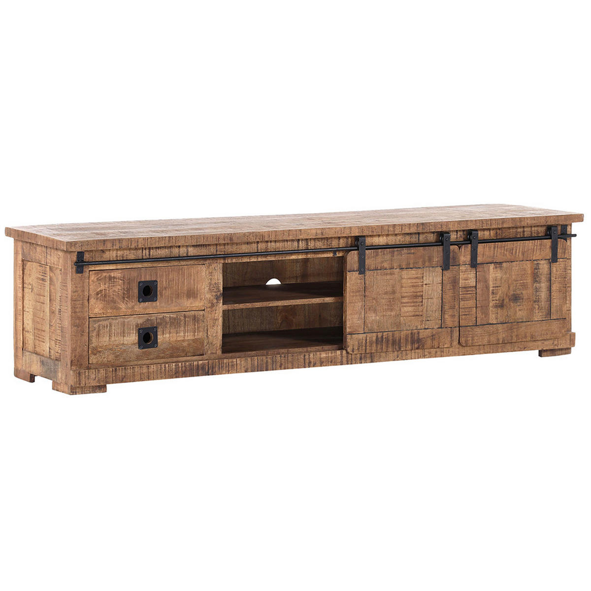 WOHNZIMMER-SET 3-TLG. Karlstad-123 - Braun, Holz (445/145/70cm) - Lomado