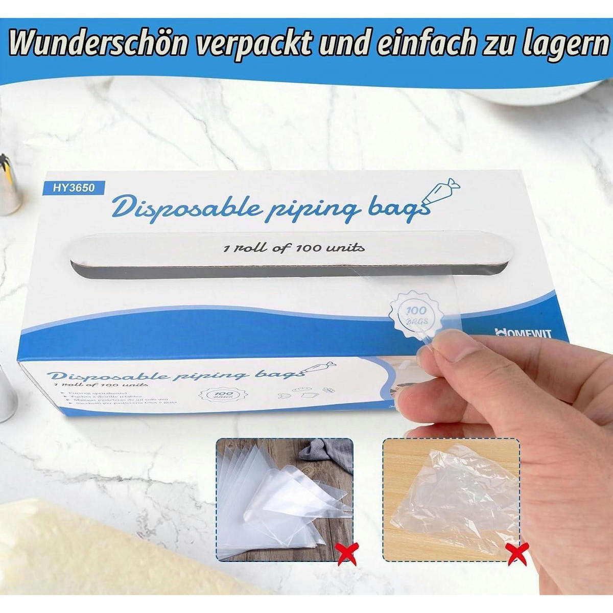 SPRITZBEUTEL 100 Stück 53 cm extra dick - Transparent, Kunststoff (53/53/53cm)
