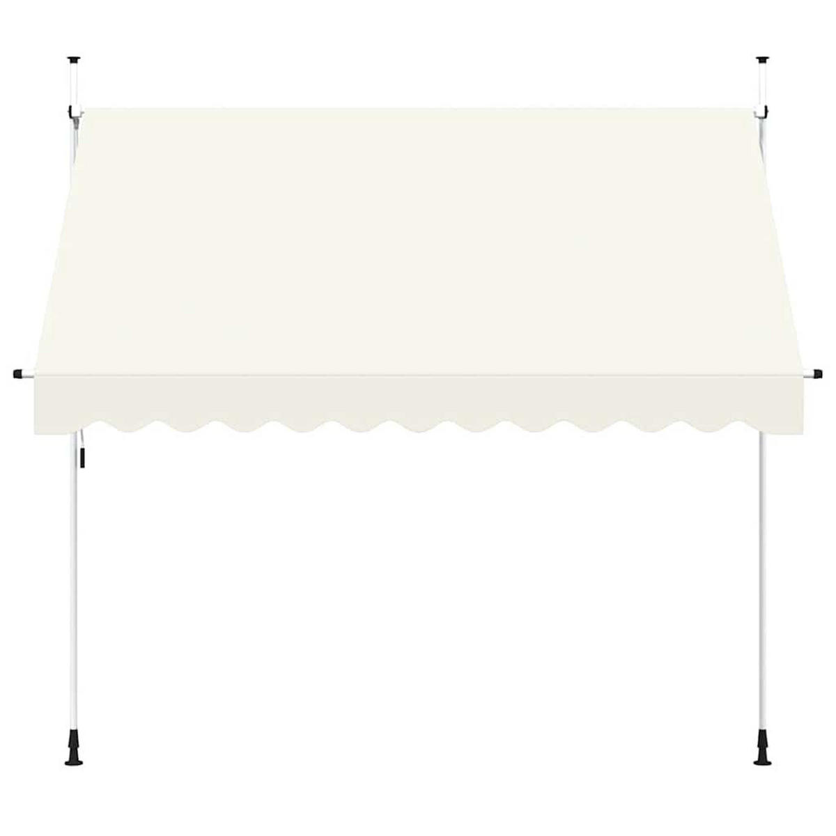 EINZIEHBARE Markise Handbetrieben 300 cm Cremeweiß - Creme, Textil (300/1/1cm) - furnicato