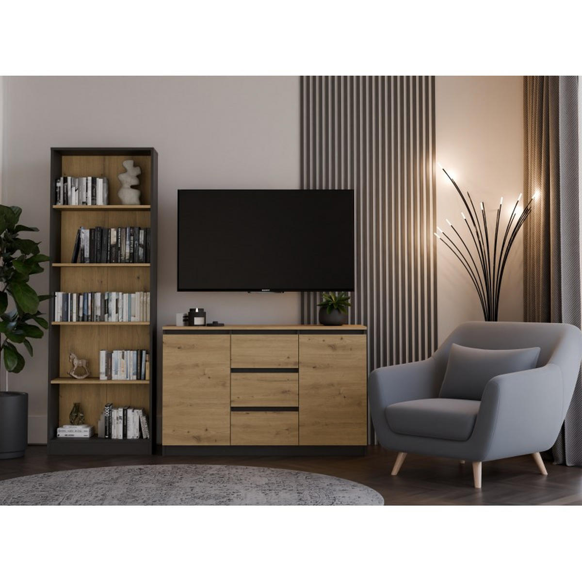 KOMMODE Anthrazit, Artisan 120/75/40 - Anthrazit, Holzwerkstoff (120/75/40cm) - RAUMHIRSCH FURNITURE