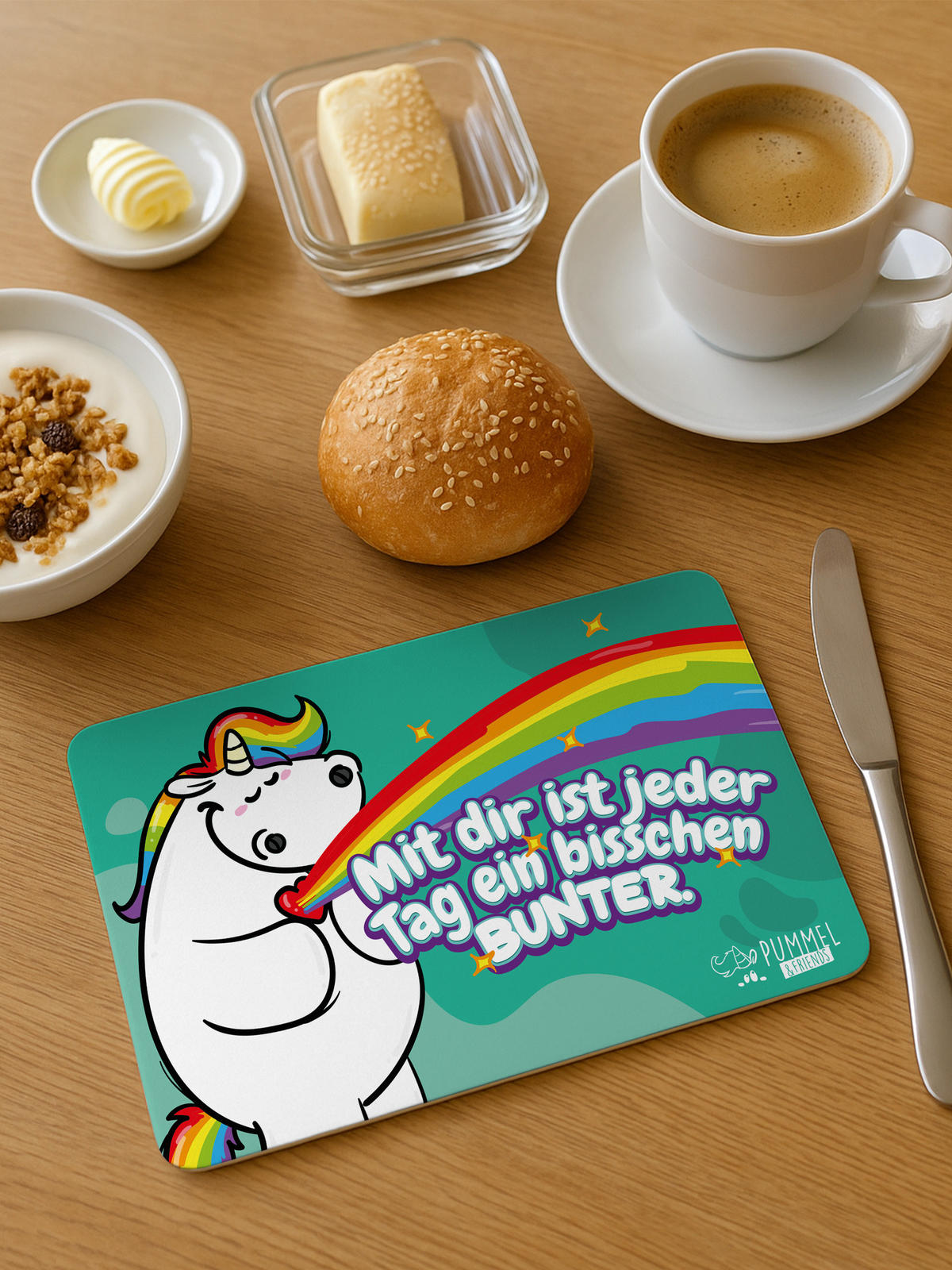 BRETTCHEN Pummeleinhorn Jeder Tag bunter Mehrfarbig 14,5 x 23,5 cm - Multicolor, Kunststoff (14.5/23.5cm) - United Labels