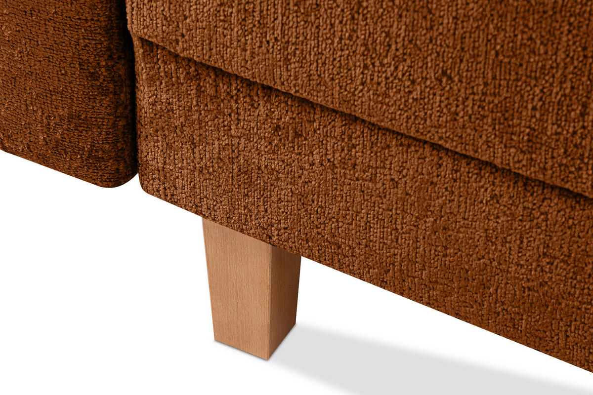3-SITZER-SCHLAFSOFA ERISO mit weiche Sitzfläche und hohe Rückenlehne, Chenille-Stoff, rot - Rot/Braun, Textil (220/80/100cm) - KONSIMO®