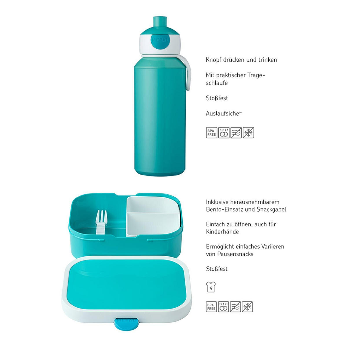 LUNCHSET Campus Disney Princess 400 ml + 700 ml 2er Set - Violett/Multicolor, Kunststoff (7.5/18.8/20.5cm) - Mepal