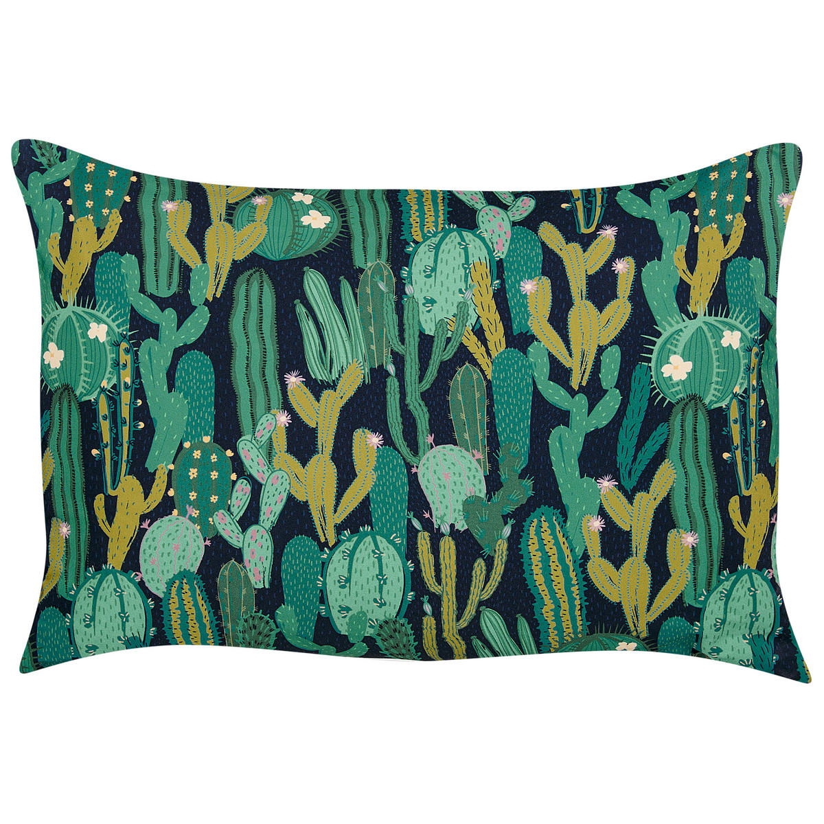 GARTENKISSEN 2er-Set Kaktusmotiv grün 40/60 cm Bussana - Grün, Textil (40/60cm) - Beliani