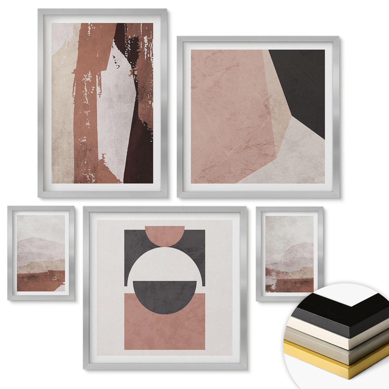 ArtPrintCave Wandbilder Silber 40x60 cm