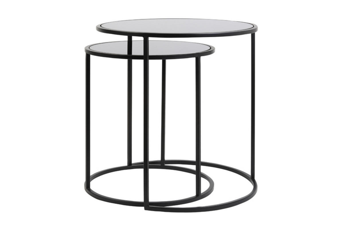 BEISTELLTISCH Duarte Schwarz Ø50/52 cm 2er-Set - Schwarz, Metall (50/50/52cm) - Light & Living