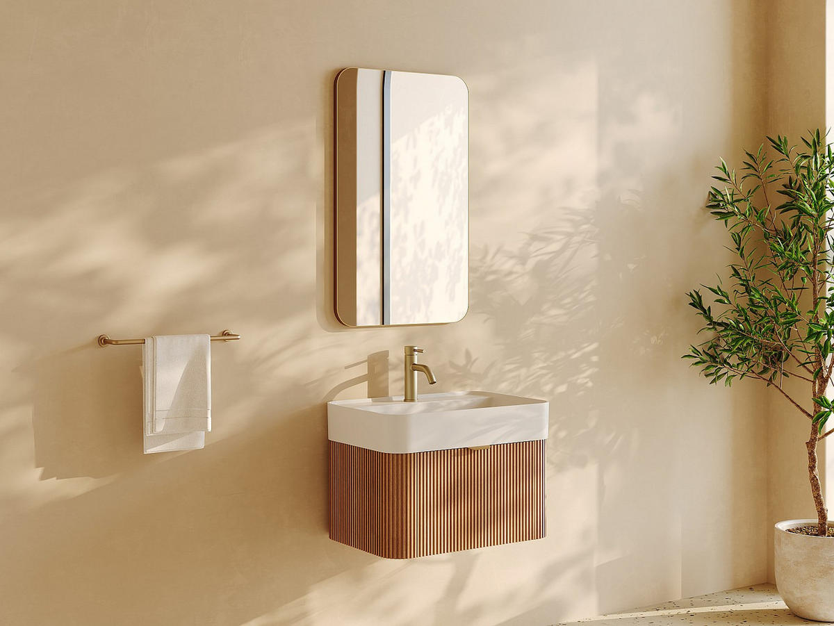 EINZELWASCHTISCH - 60 cmcm x 41 cmcm - Holz, Platte - Naturfarben Hell - BULMAS - Naturfarben, Holz (60/42/41cm) - Vente-Unique