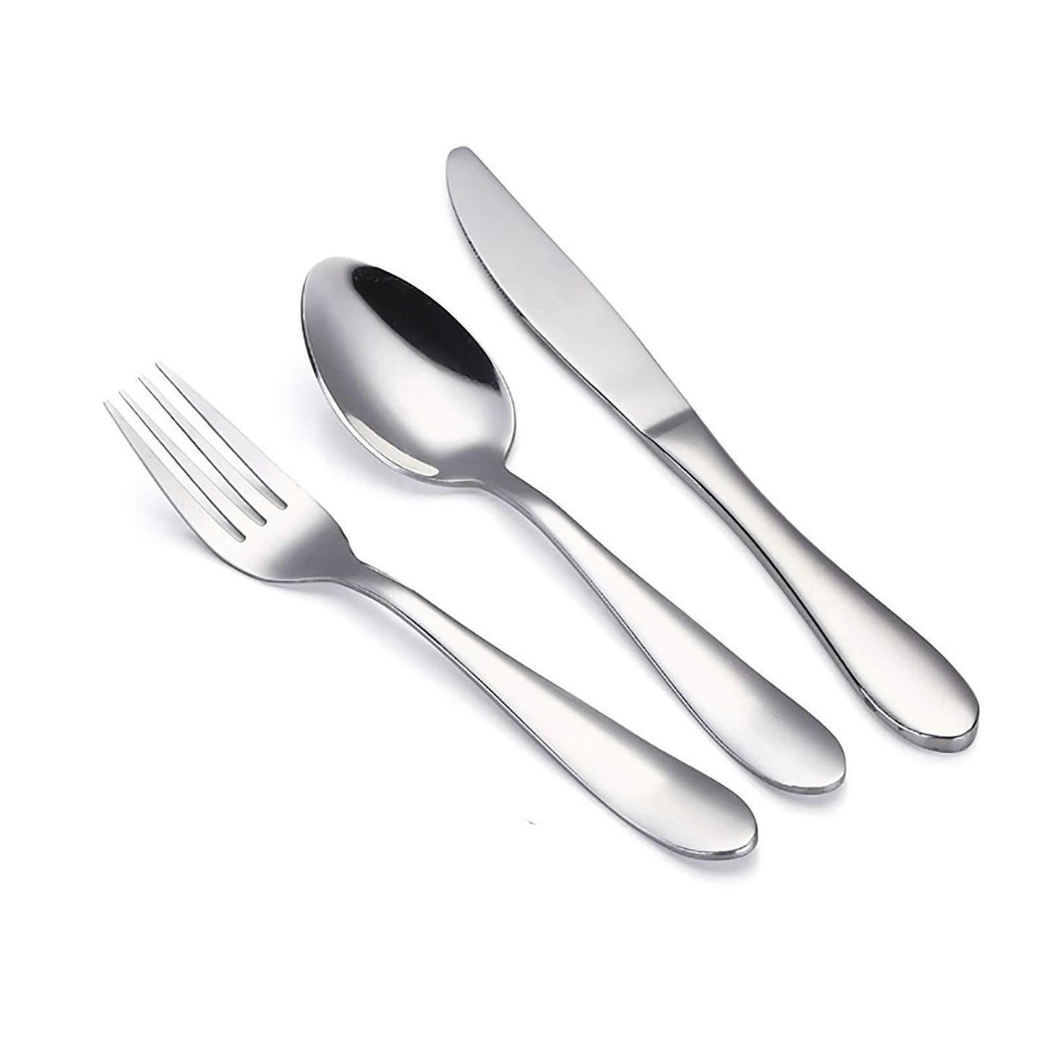 KINDERBESTECK Set 3-teilig 18/10 Edelstahl spülmaschinenfest - Silberfarben, Metall