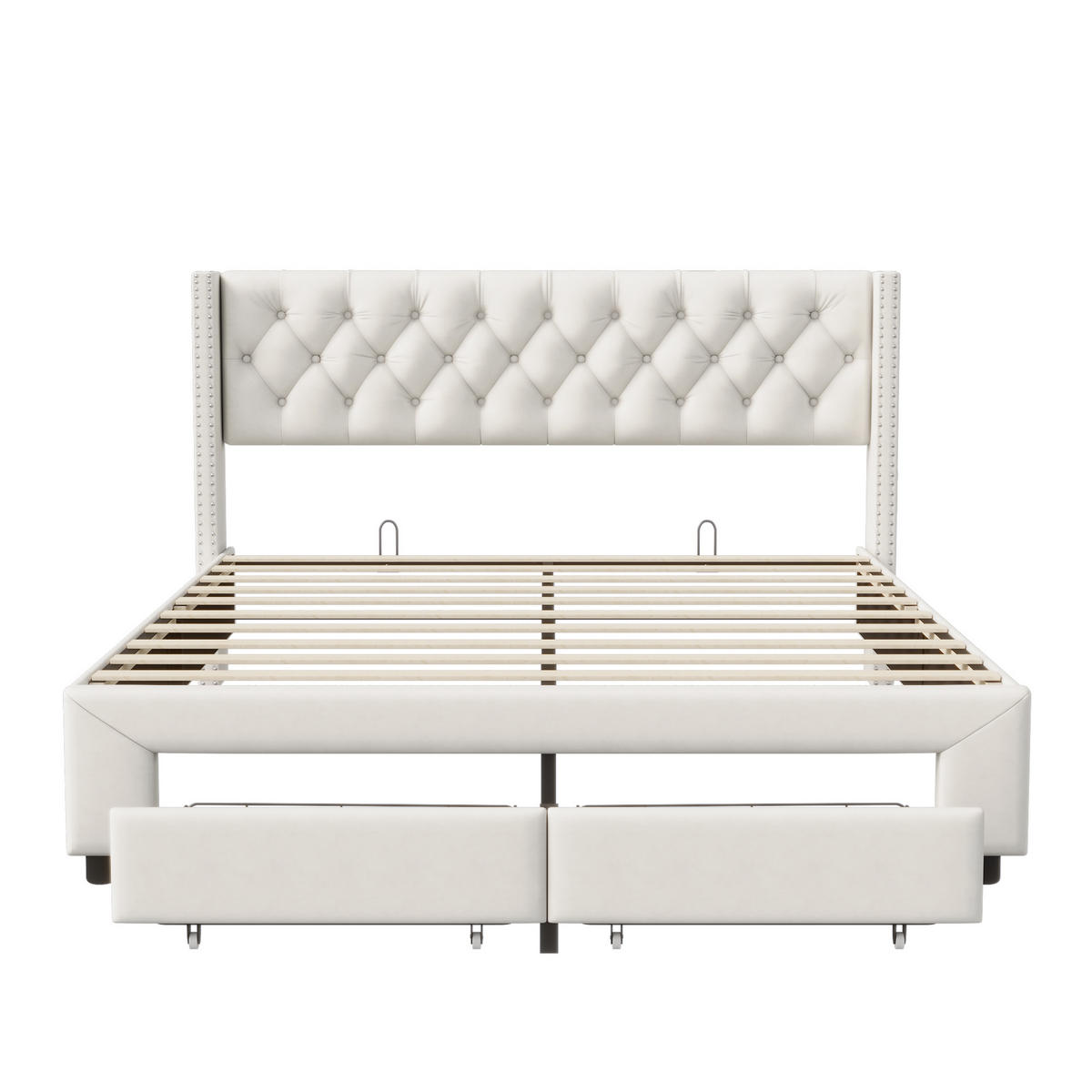 POLSTERBETT 160x200 cm, Beige, LED-Beleuchtung und USB, Samt - Beige, Textil/Metall (160/200cm)