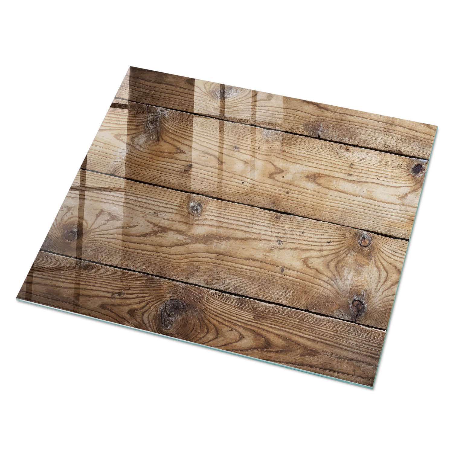 GLASPLATTE 80x60 cm – Holzstruktur - Braun, Glas (0.4/80/60cm) - ArtPrintCave