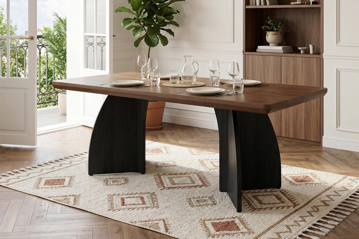 ESSTISCH 160/80 cm mit 4 cm dicker Platte DE-39801 Walnussfarbe - Walnussfarben, Holzwerkstoff (80/160/76cm) - ComfortXL