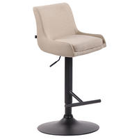BARHOCKER Stoff creme - Creme/Schwarz, Textil/Metall (43/90/50cm) - CLP