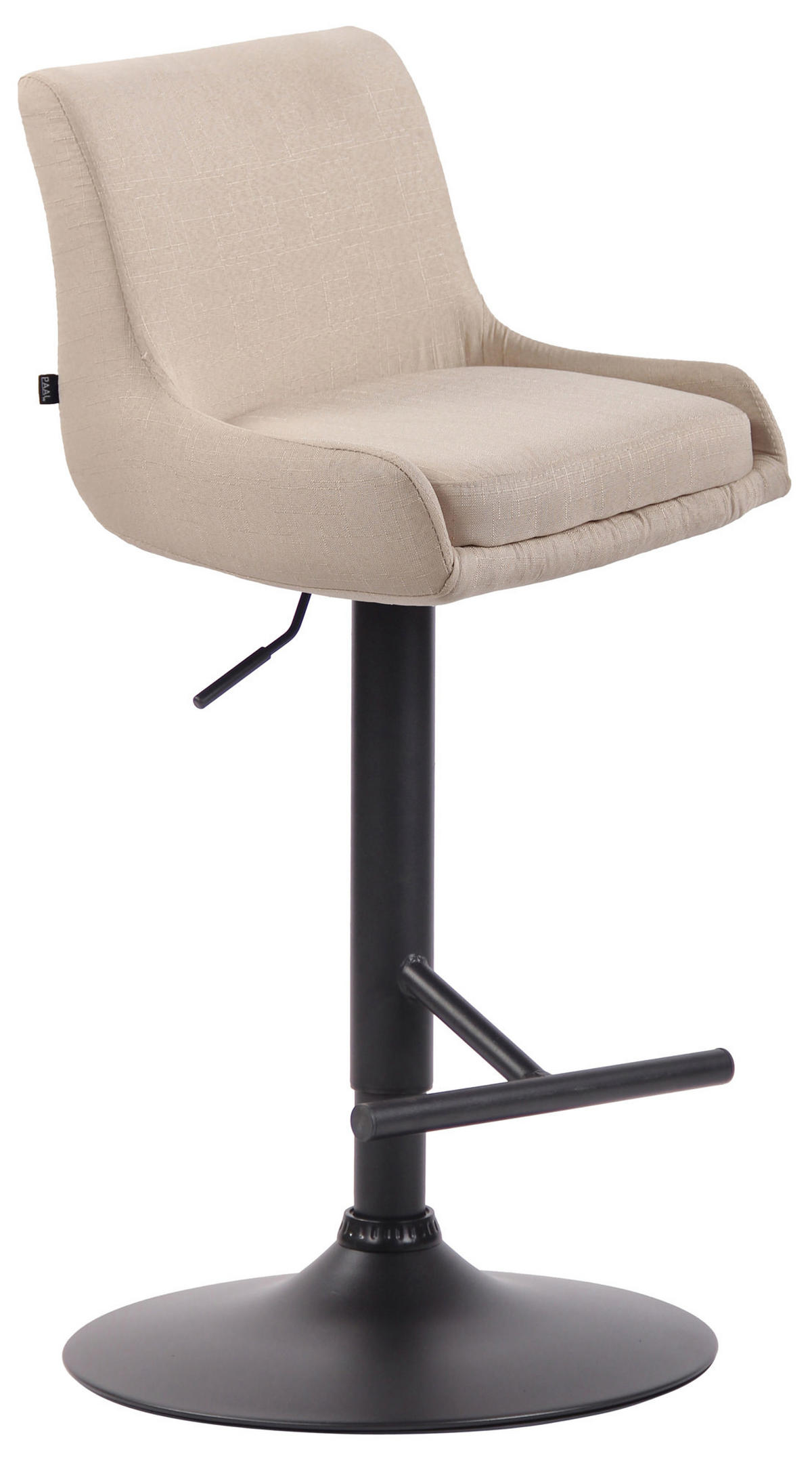 BARHOCKER Stoff creme - Creme/Schwarz, Textil/Metall (43/90/50cm) - CLP