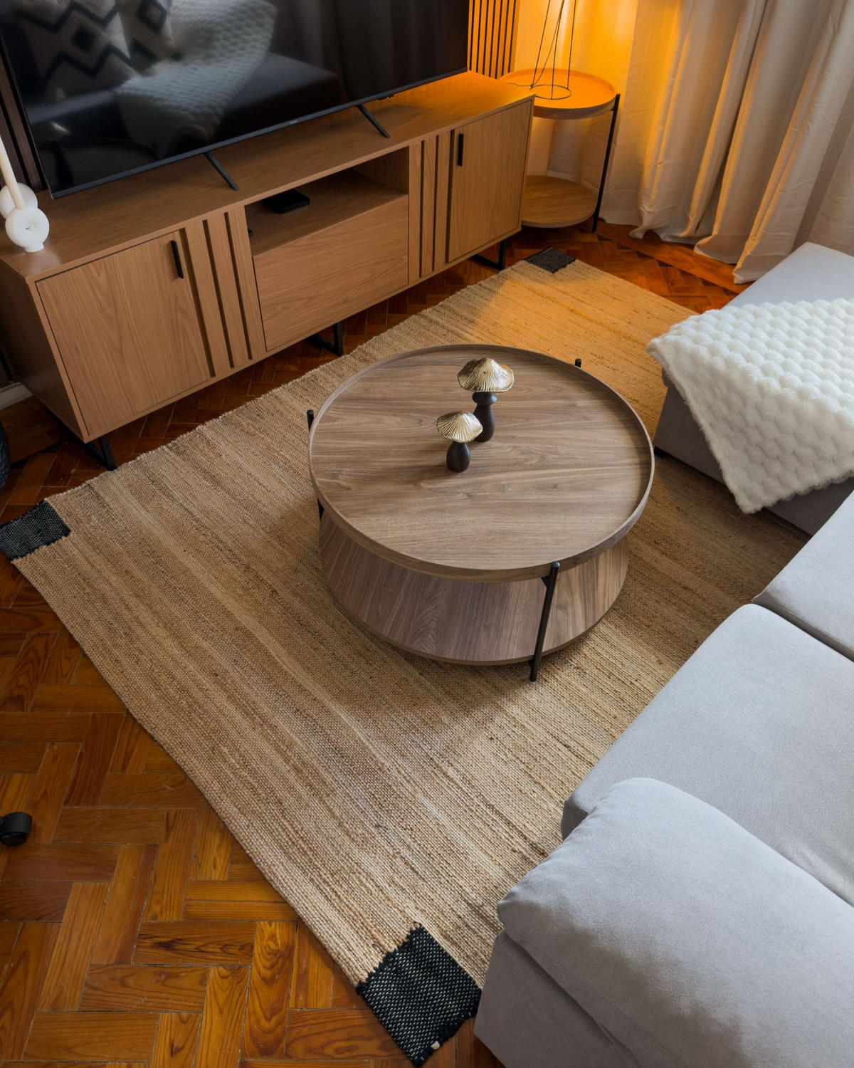 KOBEREC Černý/Béžový 160/230 cm Juta Amravati - béžová, textil (160/230cm) - Beliani