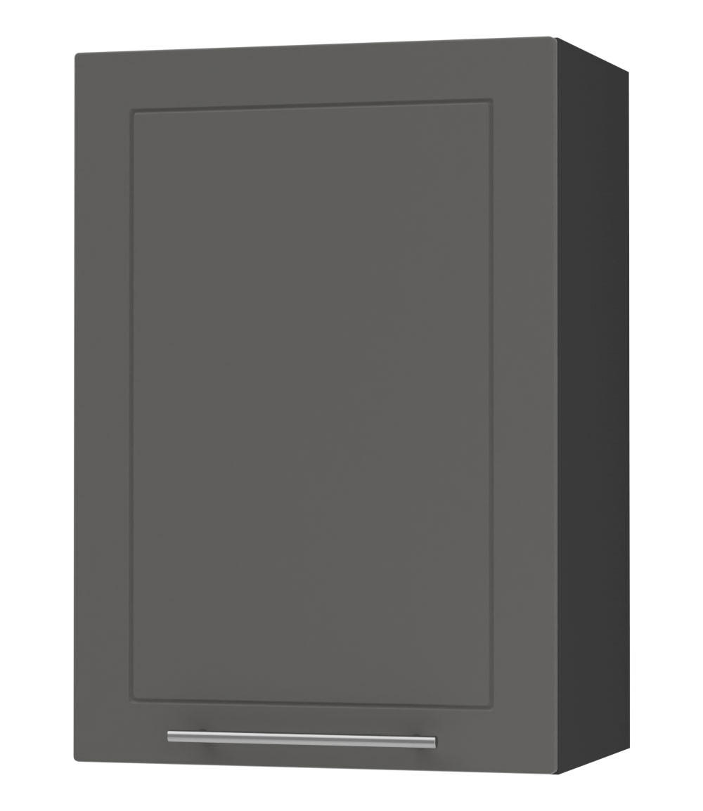 KÜCHENHÄNGESCHRANK Kvantum W2/50 Graphit Matt / Schwarz Matt 50 / 32,5 / 72cm - Schwarz/Graphitfarben, Holz/Holzwerkstoff (50/72/32.5cm) - Feldmann-Wohnen