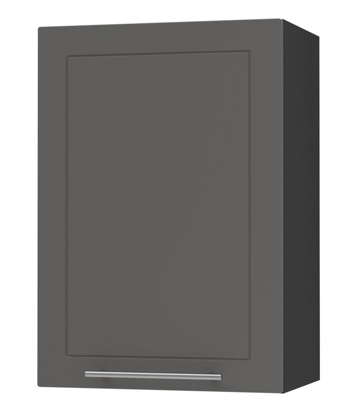 KÜCHENHÄNGESCHRANK Kvantum W2/50 Graphit Matt / Schwarz Matt 50 / 32,5 / 72cm - Schwarz/Graphitfarben, Holz/Holzwerkstoff (50/72/32.5cm) - Feldmann-Wohnen