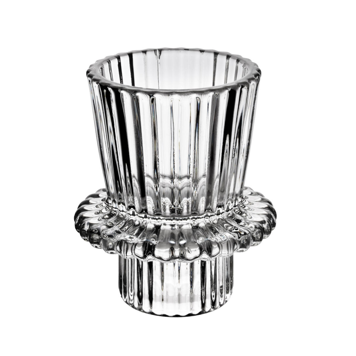 KERZENHALTER Patricia transparent 6/6/7 cm Glas - Transparent, Glas (6/7/6cm) - Mondex