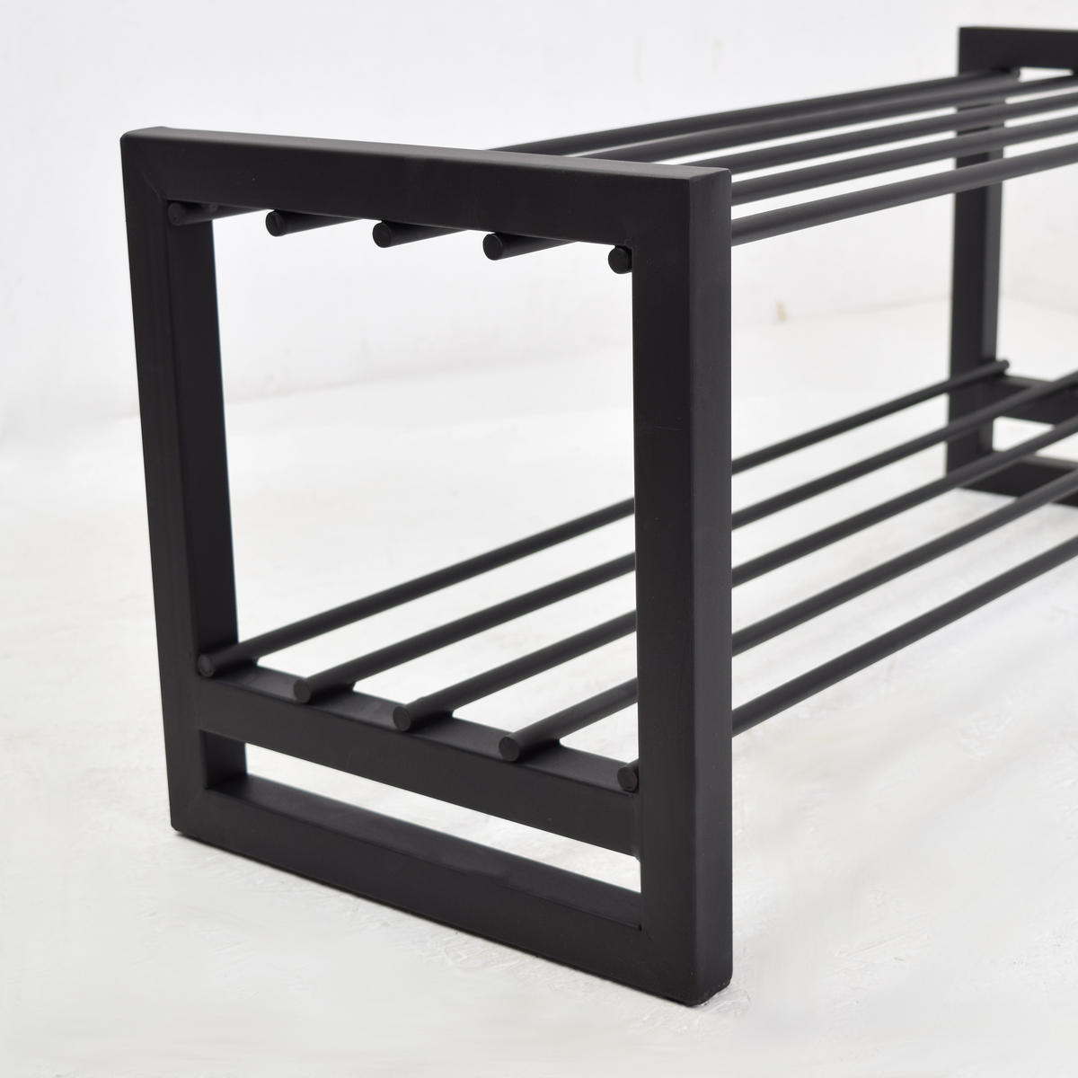 SCHUHABLAGE Flur Schwarz - Schwarz, Metall (70/30/28cm) - LOFT42