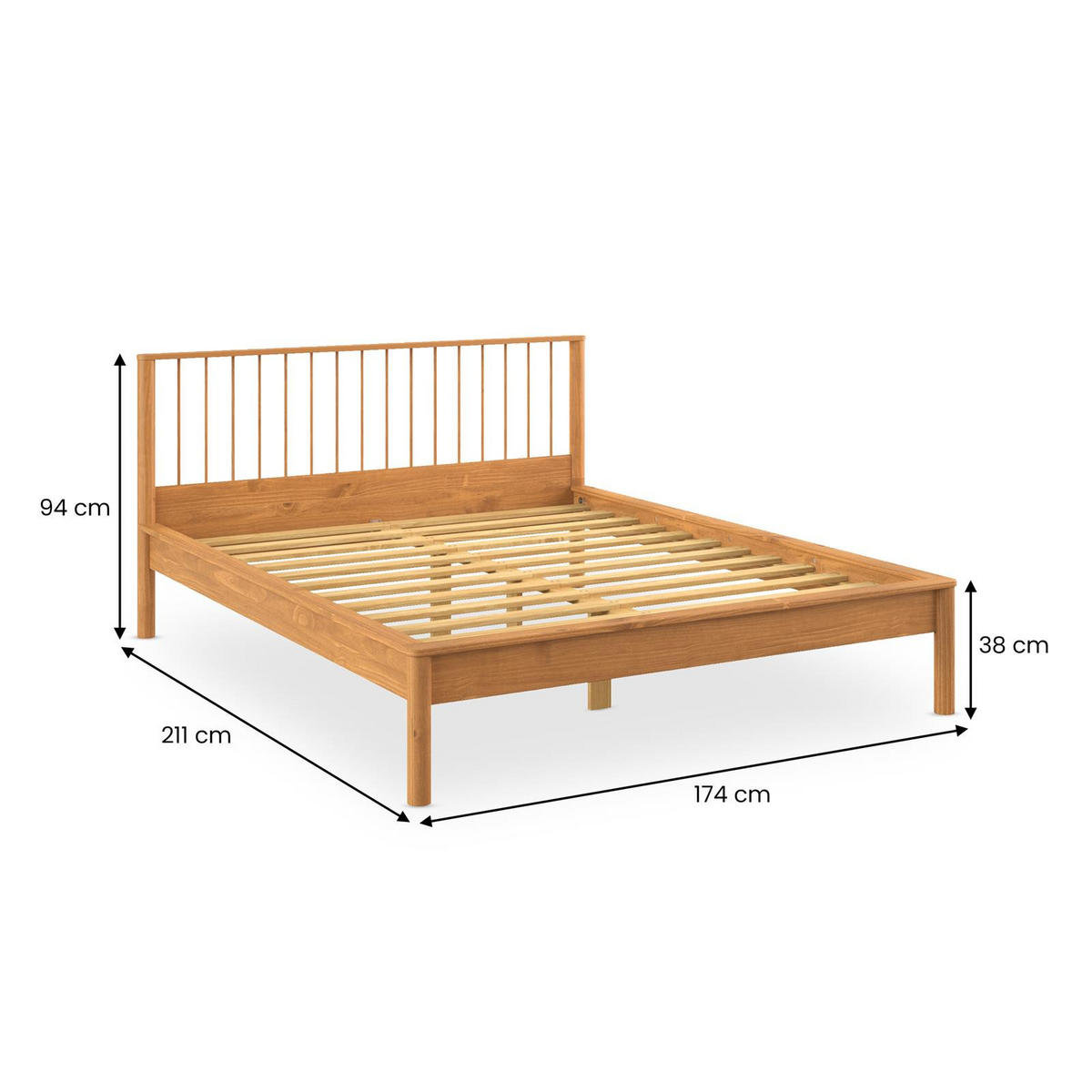 BETT APOANA 160x200 cm Eiche - Eichefarben, Holz (160/200cm) - IDIMEX