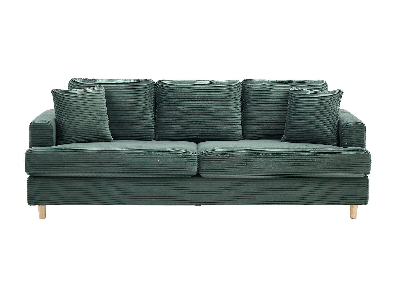 SOFA - 3 Personen - samt - grün Yocaba - Grün, Textil (216/86/79cm) - Vente-Unique