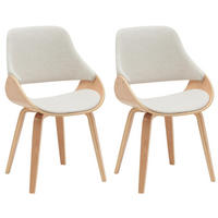 ESSZIMMERSTUHL Vangale 2er Set 86x52x54 cm natura/creme - Naturfarben, Holz (52/86/54cm) - furnicato