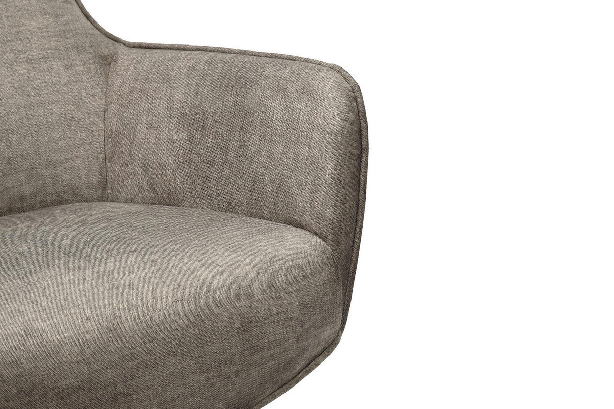 SESSEL VOGUE Samt Taupe 100 cm - Taupe/Schwarz, Textil/Metall (73/99/100cm) - riess-ambiente
