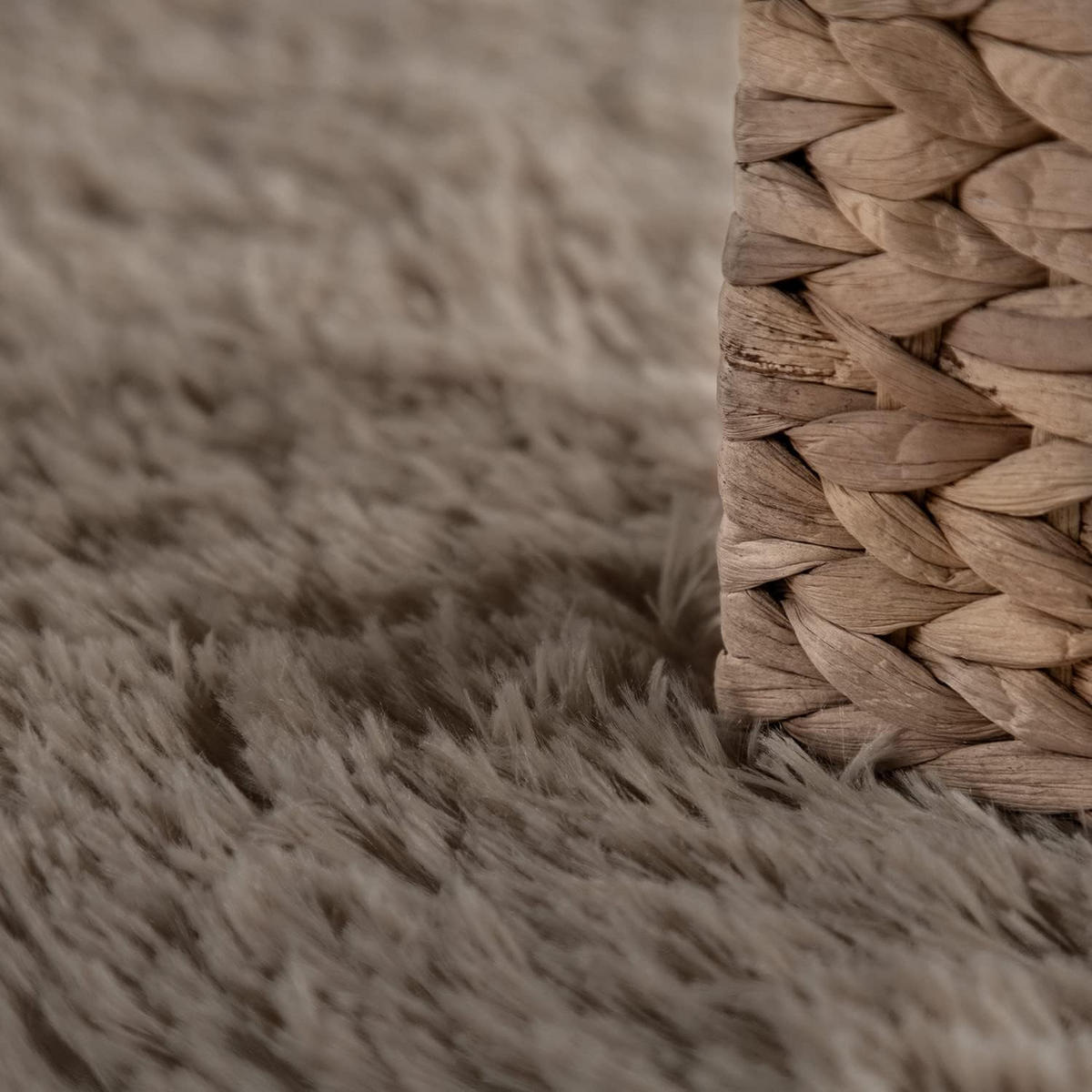 HOCHFLORTEPPICH 120/120 cm Silky 591 - Taupe, Textil (120/120cm) - Paco Home