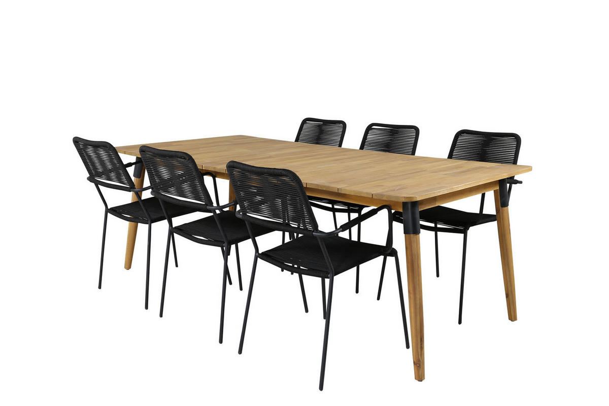 GARTENTISCHGRUPPE Schwarz - Schwarz, Holzwerkstoff - ebuy24