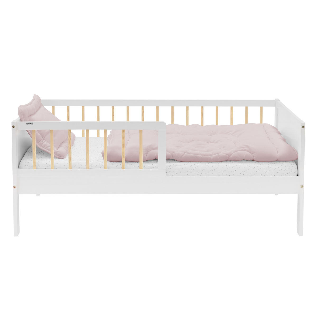 KINDERBETT 70x140 cm Weiß/Natur - Multicolor, Holz (70/140cm) - ML-DESIGN