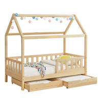 KINDERBETT Marli mit Matratze und Bettkasten natur 90x200 cm - Naturfarben, Holz (90/200cm) - Juskys