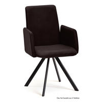 ARMLEHNSTUHL drehbar (6er-Set) Denys 52x92x60 Schwarz/Espresso - Dunkelbraun/Schwarz, Kunststoff (60/92/52cm) - 58aufmkessel